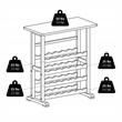 Winsome Vinny Transitional Solid Wood Wine Rack and Glass Holder - Dark Espresso