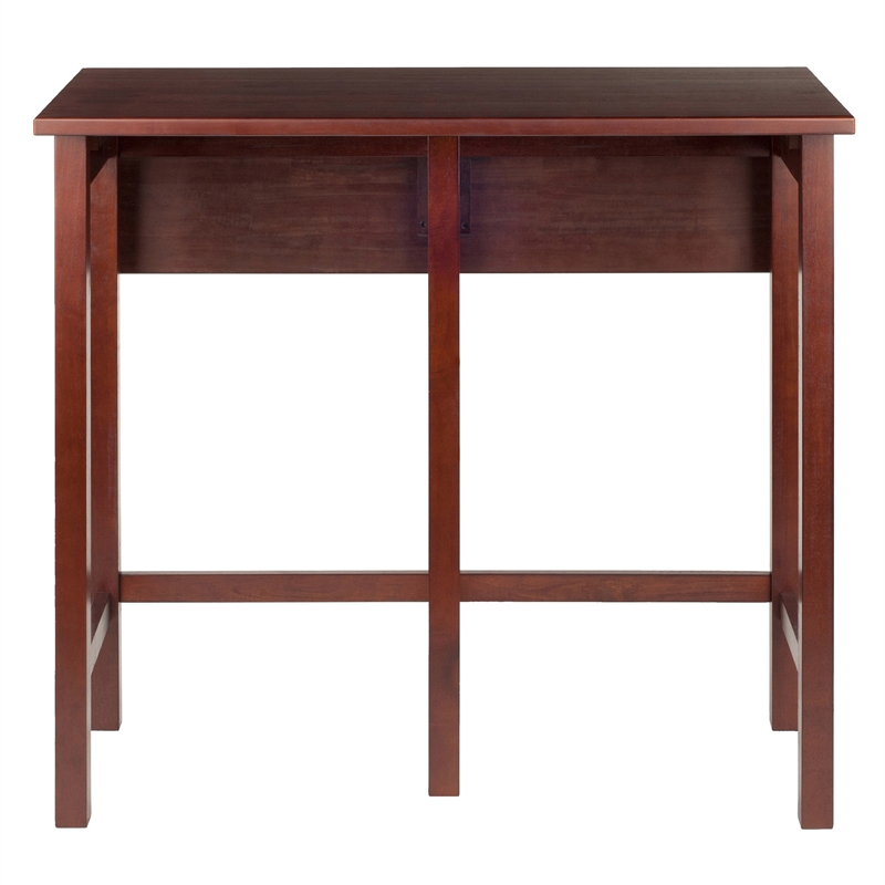 Winsome Lynnwood Drop Leaf High Solid Wood Dining Table in Antique Walnut