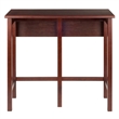 Winsome Lynnwood Drop Leaf High Solid Wood Dining Table in Antique Walnut