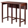 Winsome Lynnwood Drop Leaf High Solid Wood Dining Table in Antique Walnut