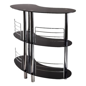Winsome Martini Entertainment Transitional Solid Wood/Metal Home Bar in Black