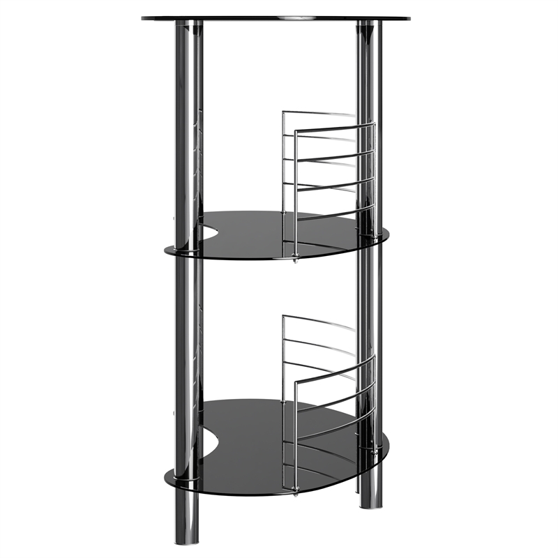 Winsome Martini Entertainment Transitional Solid Wood/Metal Home Bar in Black