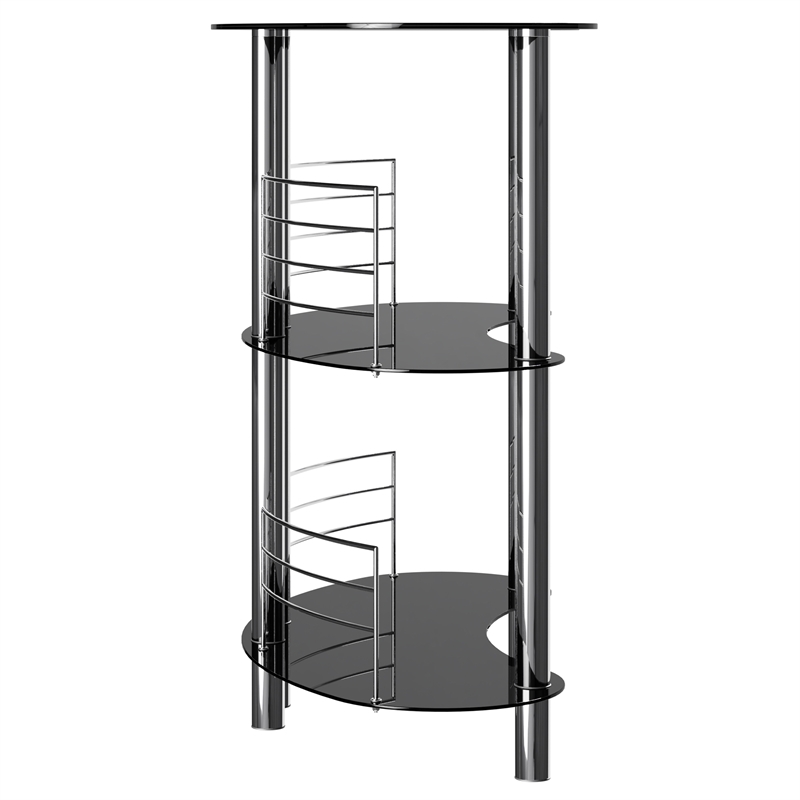 Winsome Martini Entertainment Transitional Solid Wood/Metal Home Bar in Black