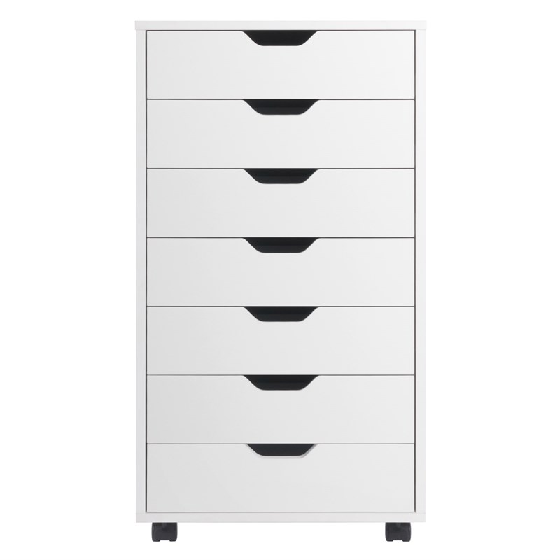 Winsome Halifax 7-Drawer Transitional Wood Storage Cabinet in White