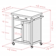 Winsome Timber Transitional Solid Wood Kitchen Cart with Wainscot Panel in Black