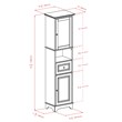 Winsome Alps Tall Bathroom Transitional Solid Wood Linen Cabinet in Black