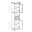Winsome Alps Tall Bathroom Transitional Solid Wood Linen Cabinet in Black