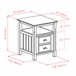 Winsome Timber Transitional Solid Wood Nightstand with 2-Drawer in Black