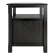Winsome Timber Transitional Solid Wood Nightstand with 2-Drawer in Black