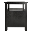 Winsome Timber Transitional Solid Wood Nightstand with 2-Drawer in Black