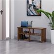 Winsome Keystone Transitional Solid Wood Shoe Rack Bench in Teak