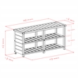 Winsome Keystone Transitional Solid Wood Shoe Rack Bench in Teak