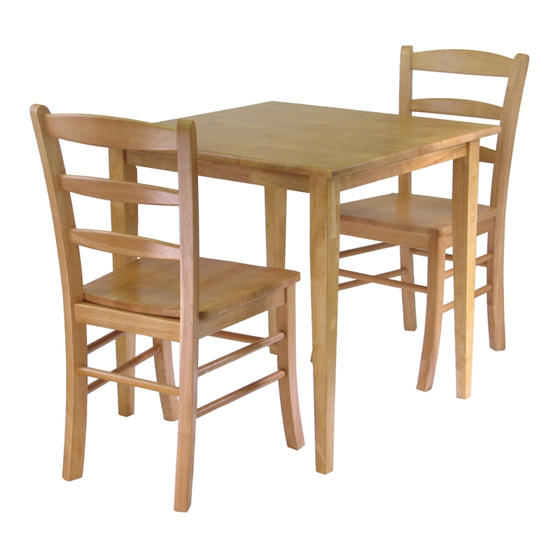 Winsome Groveland 3-Piece Square Solid Wood Dining Set in Light Oak