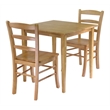 Winsome Groveland 3-Piece Square Solid Wood Dining Set in Light Oak