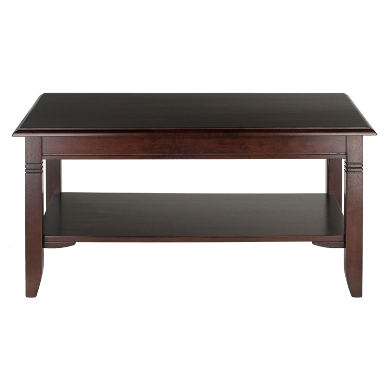 Winsome Nolan Transitional Solid Wood Coffee Table in Cappuccino