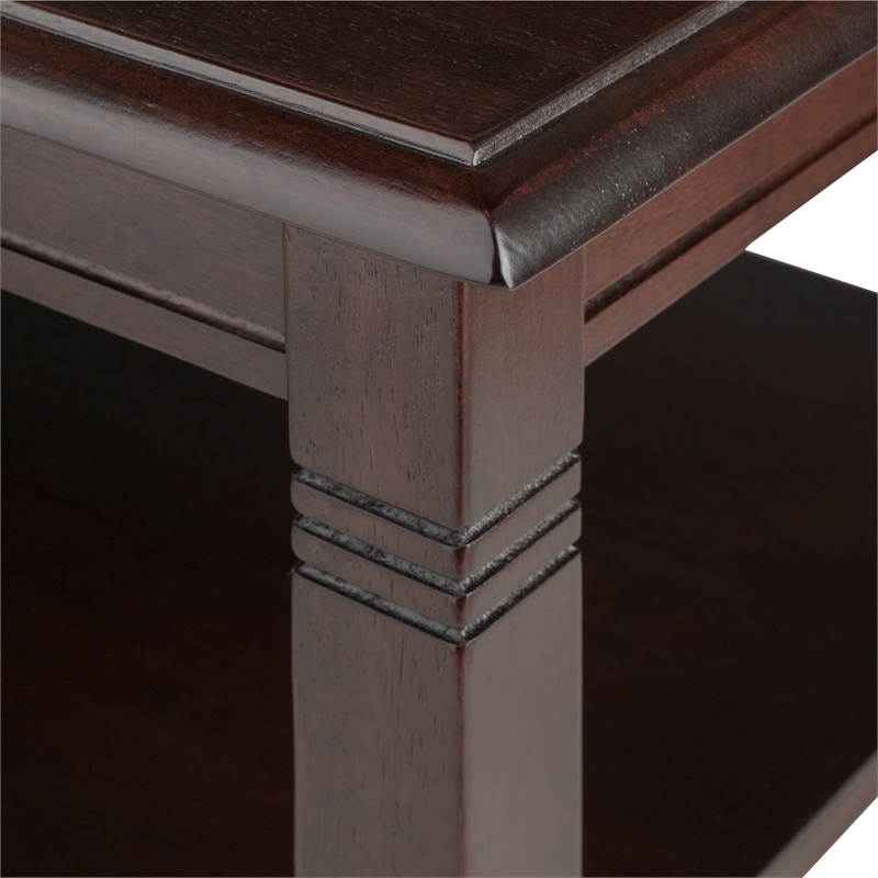 Winsome Nolan Transitional Solid Wood Coffee Table in Cappuccino