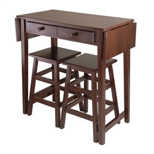 Winsome Mercer 3-Piece Rectangular Solid Wood Dining Set in Cappuccino