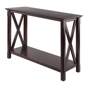 Winsome Xola &quotX&quot Designed Transitional Solid Wood Console Table in Cappuccino