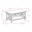 Winsome Xola Transitional Solid Wood Coffee Table with 2 Drawers in Cappuccino