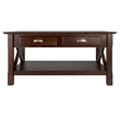 Winsome Xola Transitional Solid Wood Coffee Table with 2 Drawers in Cappuccino