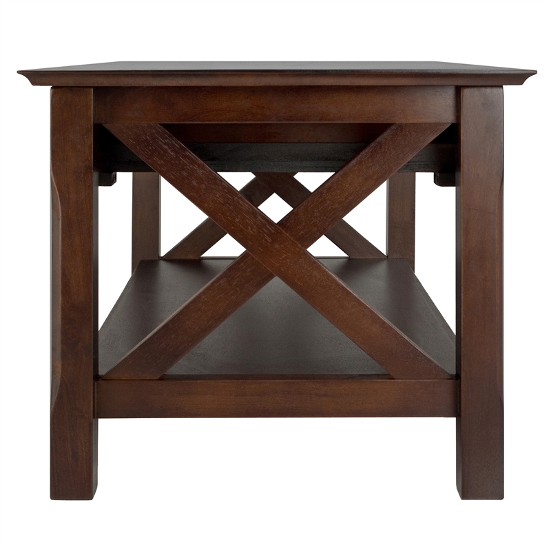 Winsome Xola Transitional Solid Wood Coffee Table with 2 Drawers in Cappuccino