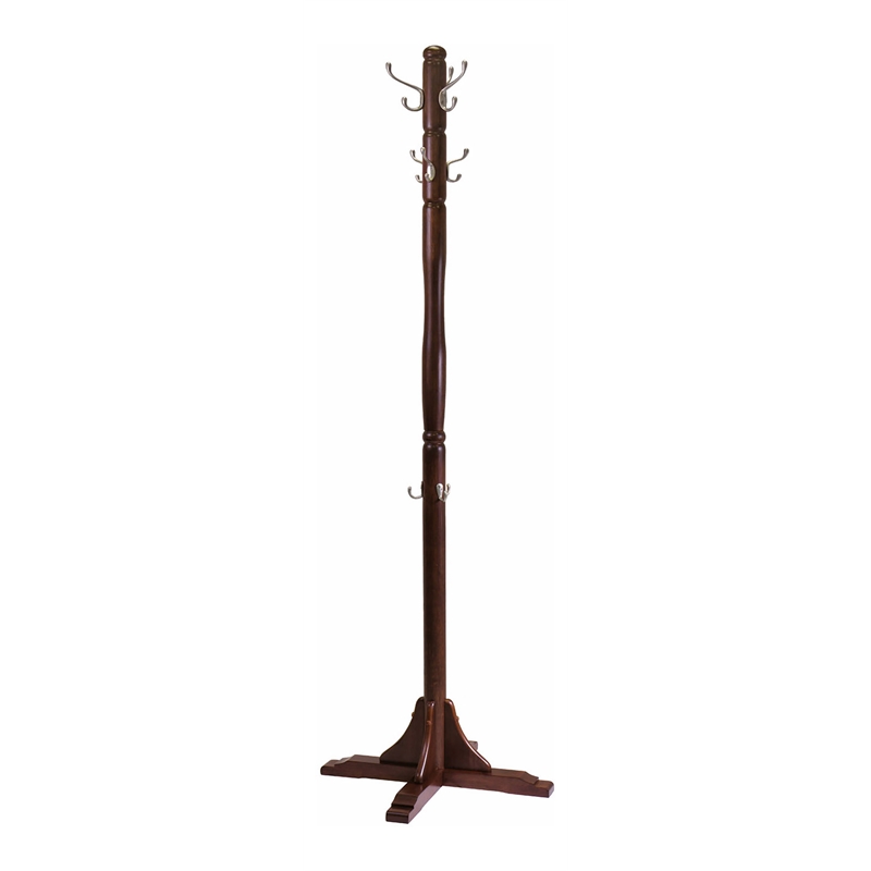 Winsome Jera Transitional Solid Wood Coat Rack Tree in Cappuccino