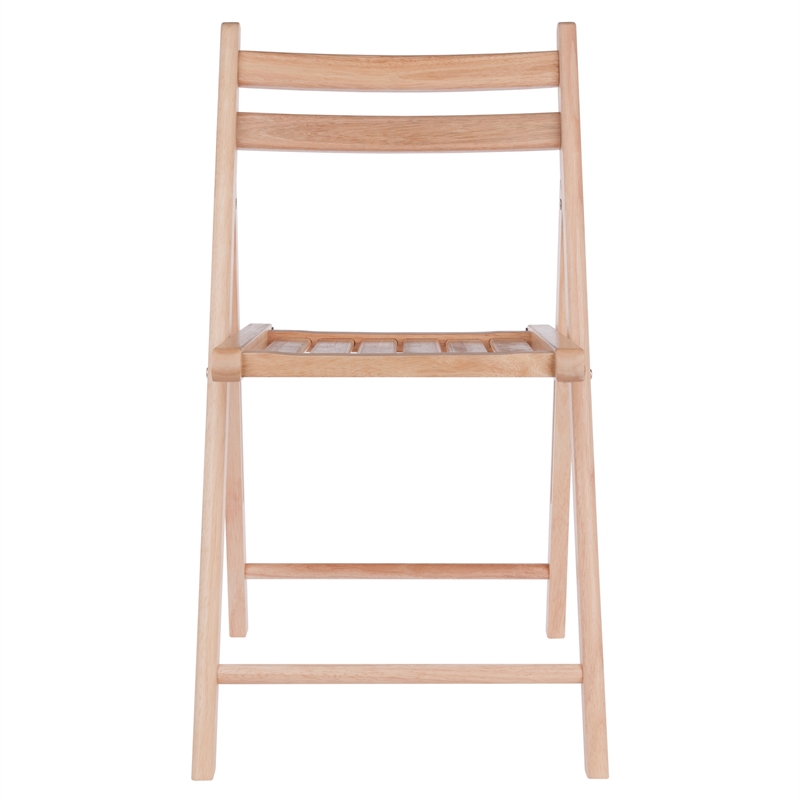 Winsome Robin Transitional Solid Wood Folding Chair Set in Natural (Set of 4)