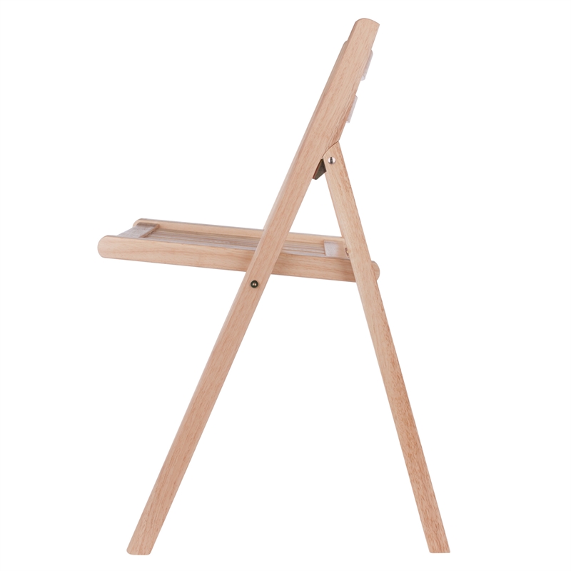 Winsome Robin Transitional Solid Wood Folding Chair Set in Natural (Set of 4)