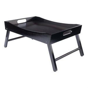 Winsome Benito Transitional Solid Wood Bed Tray with Foldable Legs in Espresso