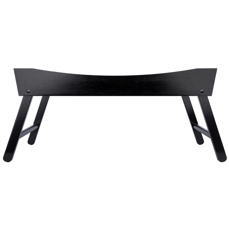 Winsome Benito Transitional Solid Wood Bed Tray with Foldable Legs in Espresso
