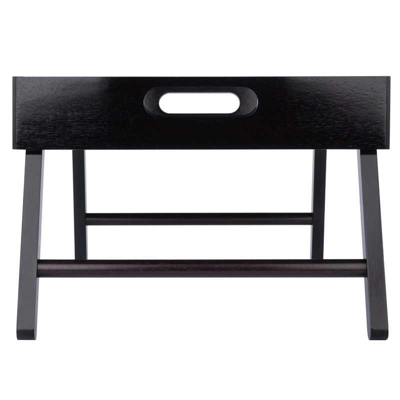 Winsome Benito Transitional Solid Wood Bed Tray with Foldable Legs in Espresso
