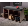 Winsome Townsend Transitional Solid Wood Bench with Cushion Seat - Dark Espresso
