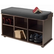 Winsome Townsend Transitional Solid Wood Bench with Cushion Seat - Dark Espresso