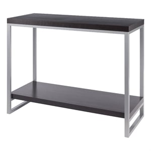 Winsome Jared Wood Console Table Enamel Steel Tube in Dark Espresso/Slate Gray