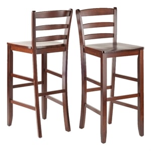 Winsome Benjamin 29&quot Solid Wood Bar Stool in Antique Walnut (Set of 2)