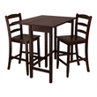 Winsome Lynnwood 3-Piece Solid Wood Dining Set in Antique Walnut