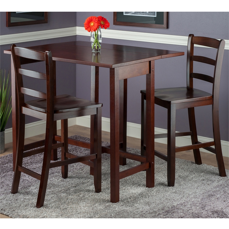 Winsome Lynnwood 3-Piece Solid Wood Dining Set in Antique Walnut