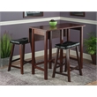 Winsome Lynnwood 3-Piece Drop Leaf Solid Wood Dining Set in Antique Walnut