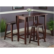Winsome Lynnwood 3 Pieces Solid Wood Dining Set in Antique Walnut
