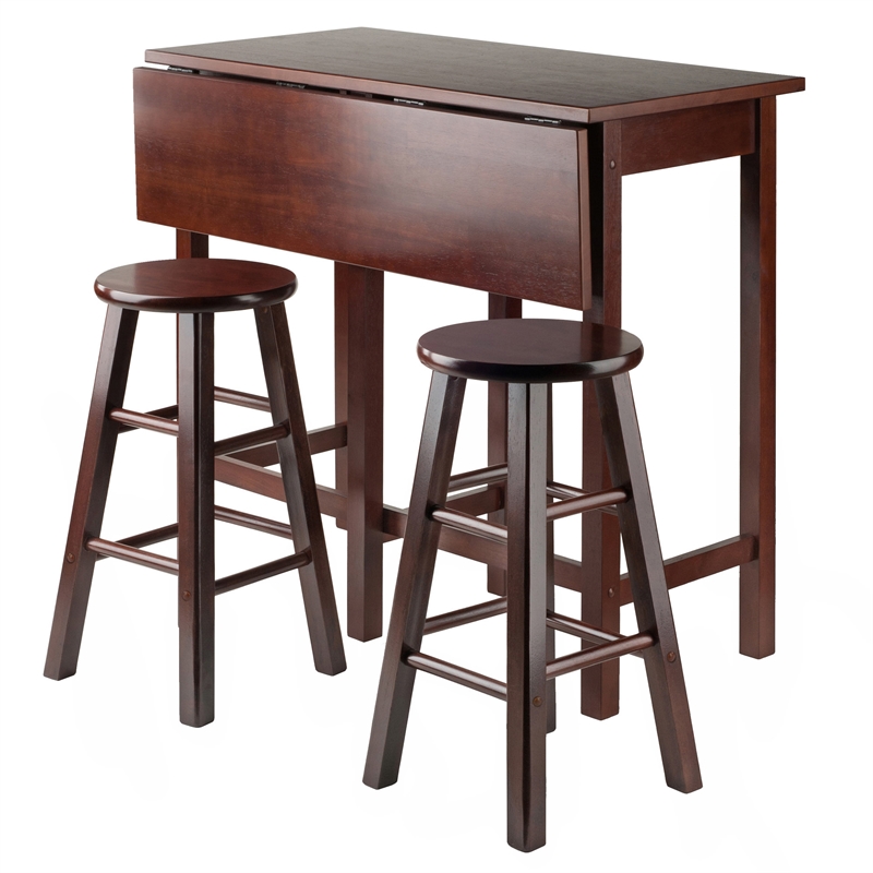 Winsome Lynnwood 3 Piece Kitchen Dining Set in Antique Walnut