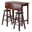 Winsome Lynnwood 3 Piece Kitchen Dining Set in Antique Walnut
