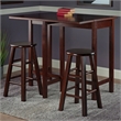 Winsome Lynnwood 3 Piece Kitchen Dining Set in Antique Walnut