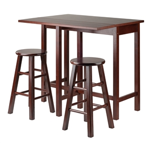 Winsome Lynnwood 3 Piece Kitchen Dining Set in Antique Walnut