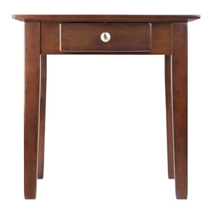 Winsome Rochester Solid Wood End Table with One Drawer in Antique Walnut
