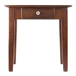 Winsome Rochester Solid Wood End Table with One Drawer in Antique Walnut