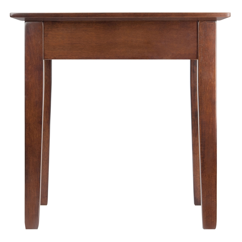 Winsome Rochester Solid Wood End Table with One Drawer in Antique Walnut