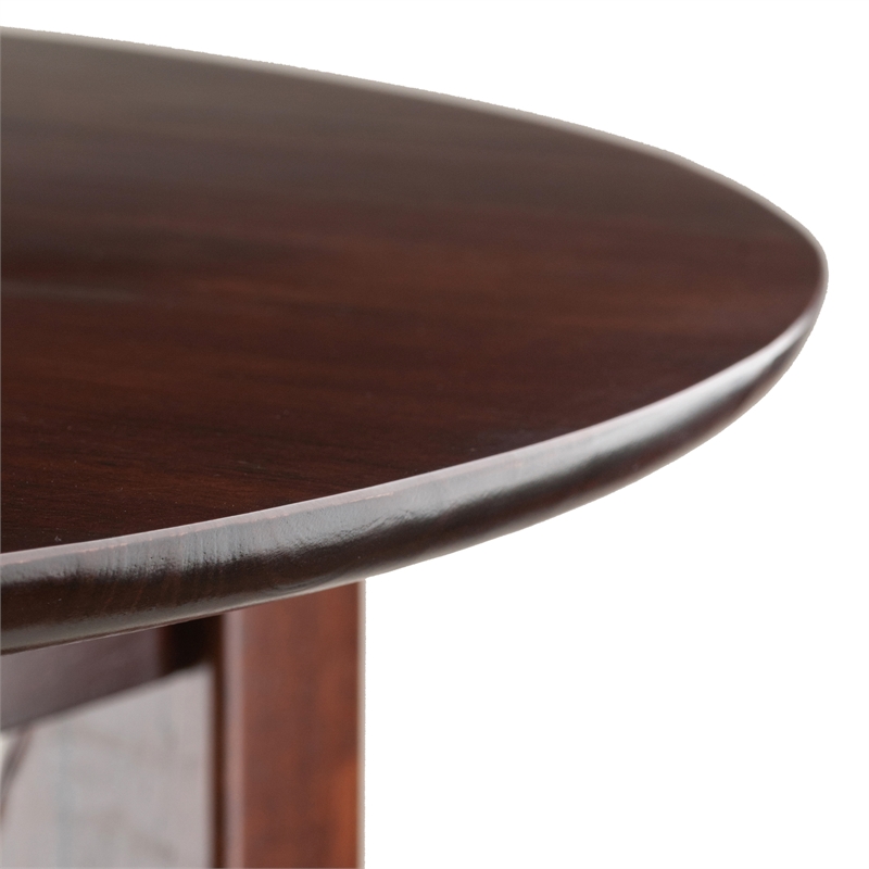 Winsome Fiona Round Transitional Solid Wood Pub Table in Antique Walnut