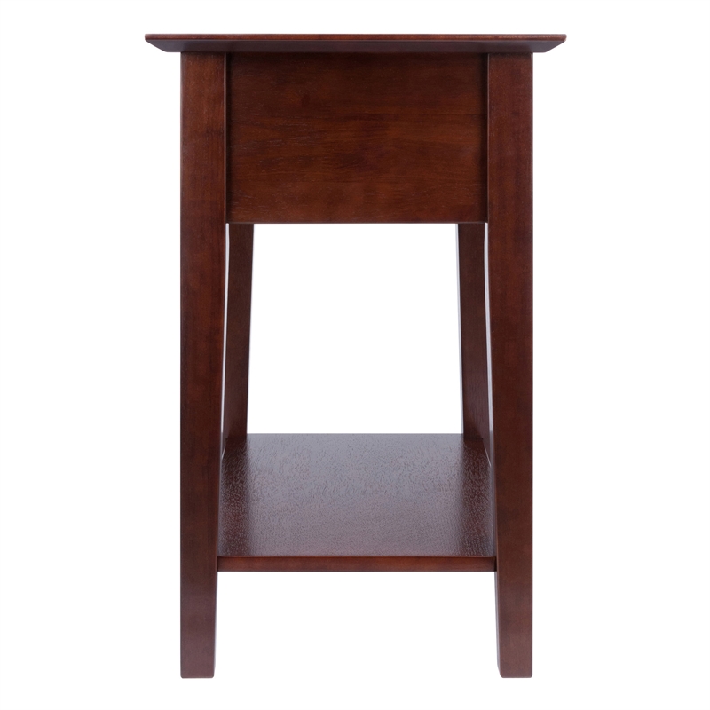 Winsome Rochester Shaker Solid Wood Nightstand with Drawer in Antique Walnut