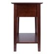 Winsome Rochester Shaker Solid Wood Nightstand with Drawer in Antique Walnut