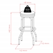 Winsome Summit 3-Piece Transitional Wood/Metal Pub Set in Black/Chrome